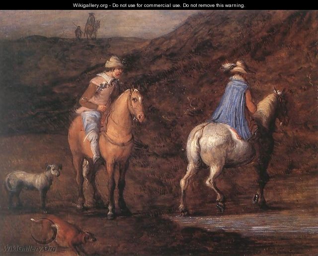 Travellers on the Way [detail: 1] - Jan The Elder Brueghel
