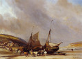 Riders on the Beach with Ship - Eugène Isabey