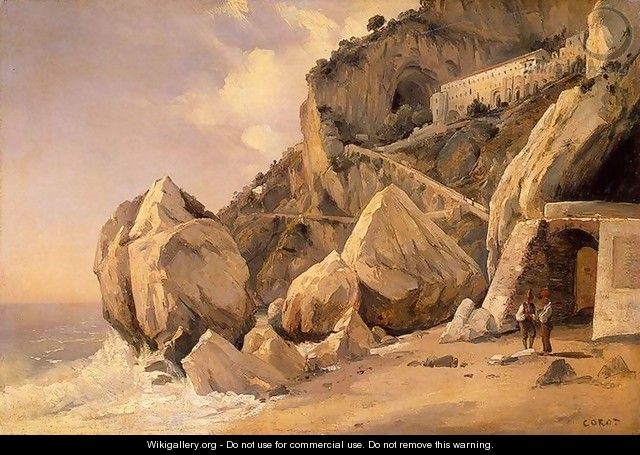 Rocks in Amalfi - Jean-Baptiste-Camille Corot