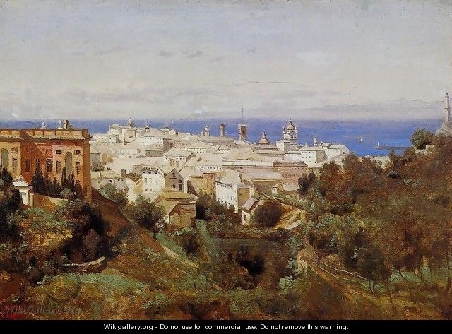 View of Genoa from the Promenade of Acqua Sola - Jean-Baptiste-Camille Corot
