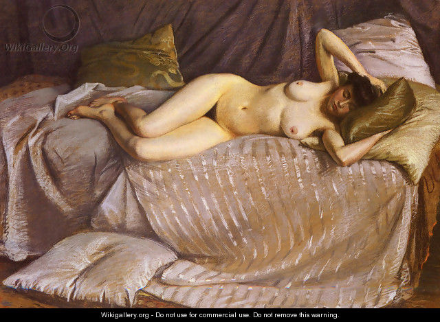 Femme Nue Etendue Sur Un Divan (Naked Woman Lying on a Couch) - Gustave Caillebotte