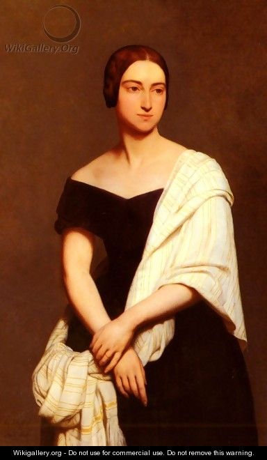 Portrait De Mme. Frederick Kent (Portrait of Mrs. Frederick Kent) - Ary Scheffer
