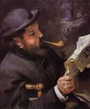 Claude Monet Reading A Newspaper - Pierre Auguste Renoir