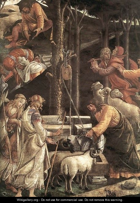 Scenes from the Life of Moses [detail: 1] - Sandro Botticelli (Alessandro Filipepi)