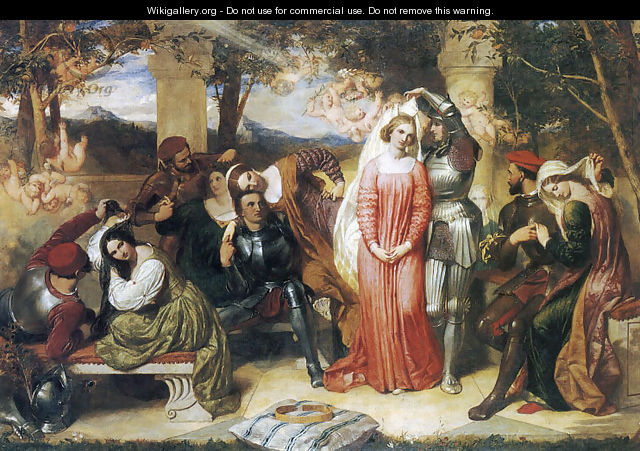 The Contest of Beauty for the Girdle of Florimel Britomartis Unveiling Amoret - Frederick Richard Pickersgill