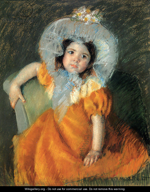 Child In Orange Dress - Mary Cassatt