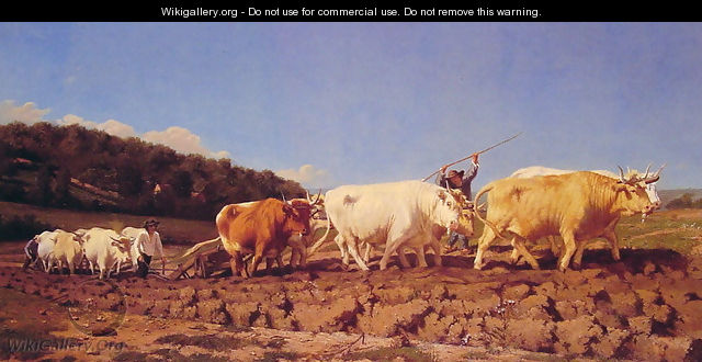 Ploughing in the Nivernais - Jules Jacques Veyrassat