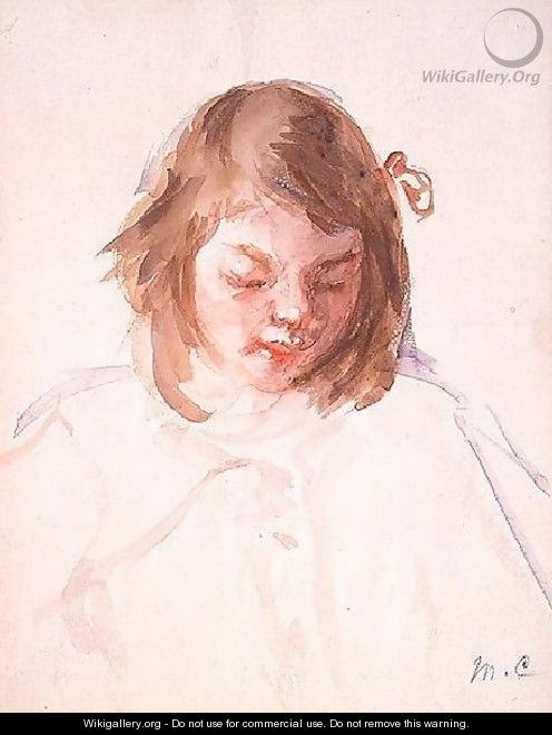 Head of Francoise Looking Down (no.4) - Mary Cassatt