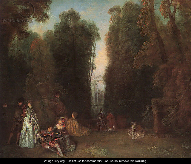 View Through the Trees in the Park of Pierre Crozat (or La Perspective) - Jean-Antoine Watteau