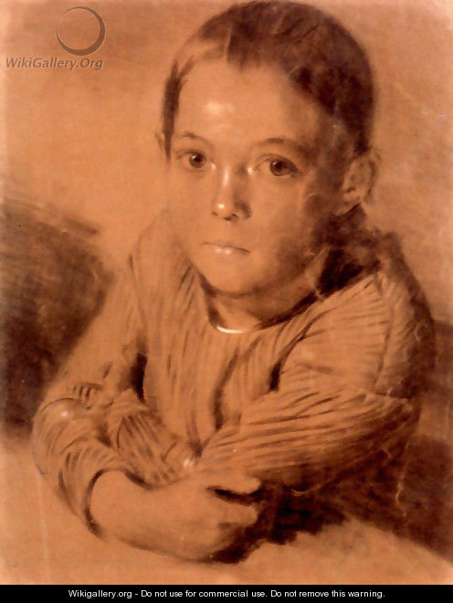 Drawing of a Boy - Adolph von Menzel