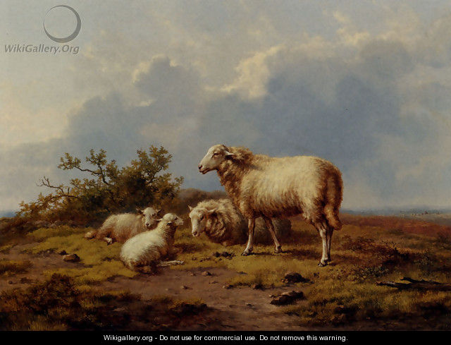 Sheep In The Meadow - Eugène Verboeckhoven