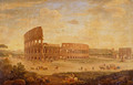 View Of The Colosseum And The Arch Of Constantine, Rome - Hendrik Frans Van Lint