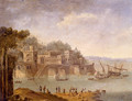 Harbour Scene With Ships By A Tower - Orazio Grevenbroeck