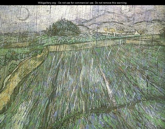 Wheat Field In Rain - Vincent Van Gogh
