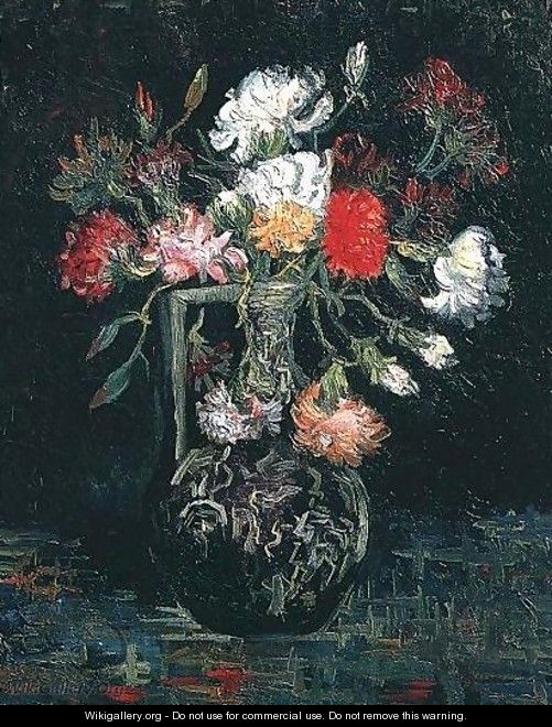 Vase With White And Red Carnations - Vincent Van Gogh