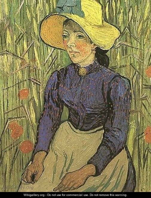 The Young Peasant Woman With Straw Hat Sitting In - Vincent Van Gogh
