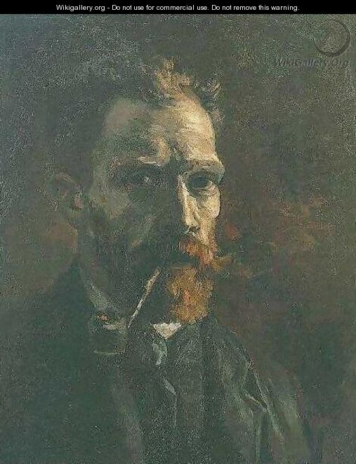 Self Portrait With Pipe - Vincent Van Gogh
