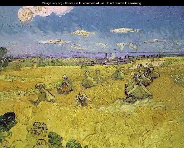 Wheat Stacks With Reaper - Vincent Van Gogh