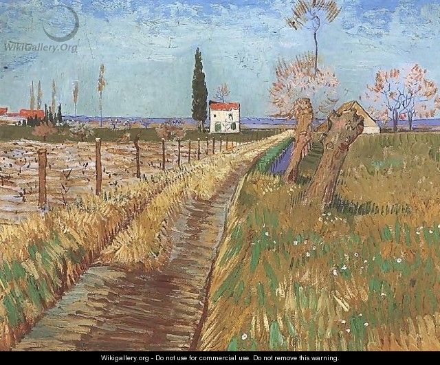 Path Through A Field With Willows - Vincent Van Gogh