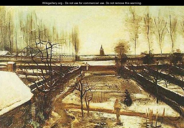 Parsonage Garden At Nuenen In The Snow The II - Vincent Van Gogh