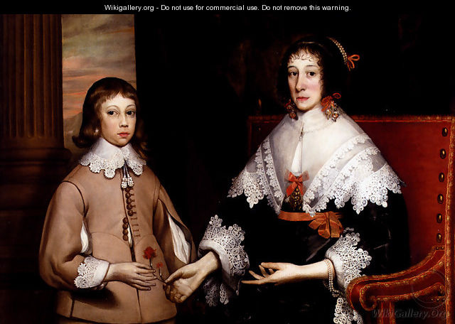 Portrait Of A Lady And Her Son - Edward Bower