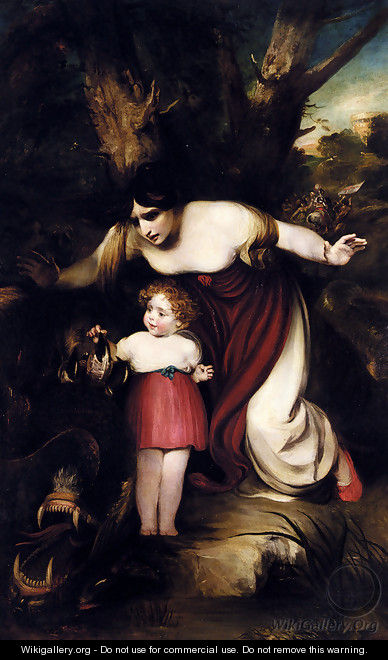 The Mother Finding Her Infant Playing With Talons Of The Dragon Slain By The Red Cross Knight - Henry Thomson