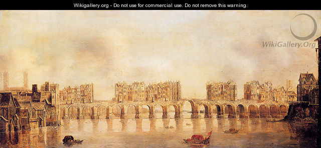 View Of Old London Bridge From The West - Claude De Jongh