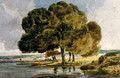 Trees On A Riverbank - Thomas Girtin
