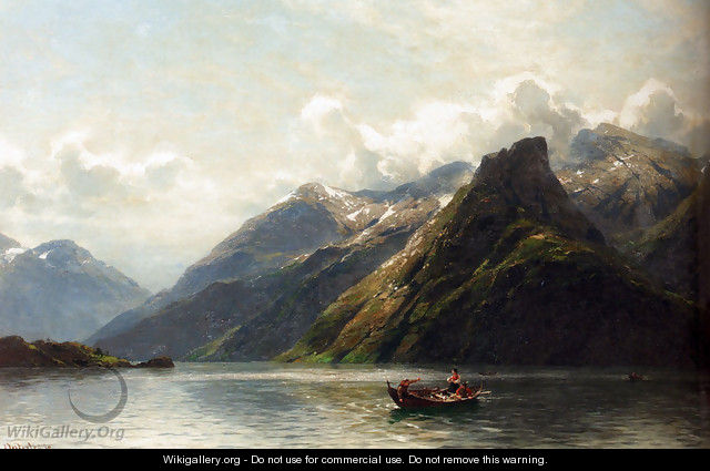 Summer: Fishing On A Norwegian Fjord - Karl August Heinrich Ferdinand Oesterley