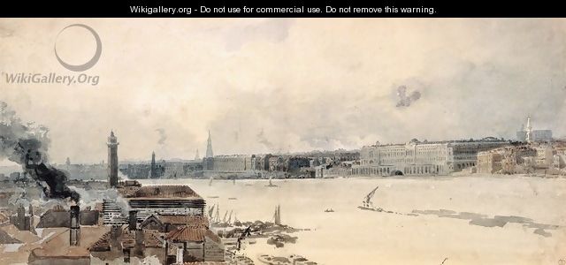 Study for the Eidometropolis: the Thames from Westminster to Somerset House - Thomas Girtin
