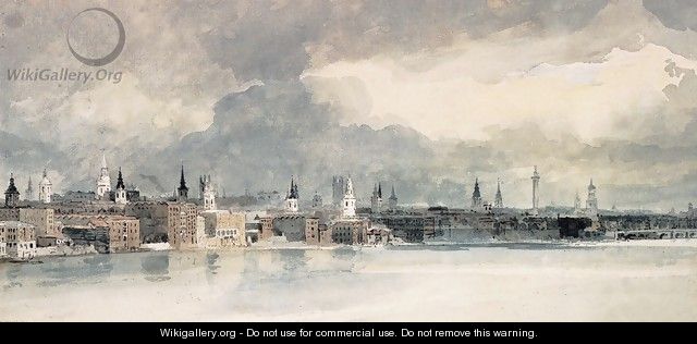 Study for the Eidometropolis: the Thames from Queenhithe to London Bridge - Thomas Girtin