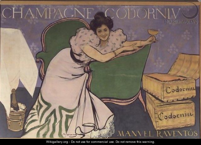 Poster advertising Codorniu Champagne - Ramon Casas