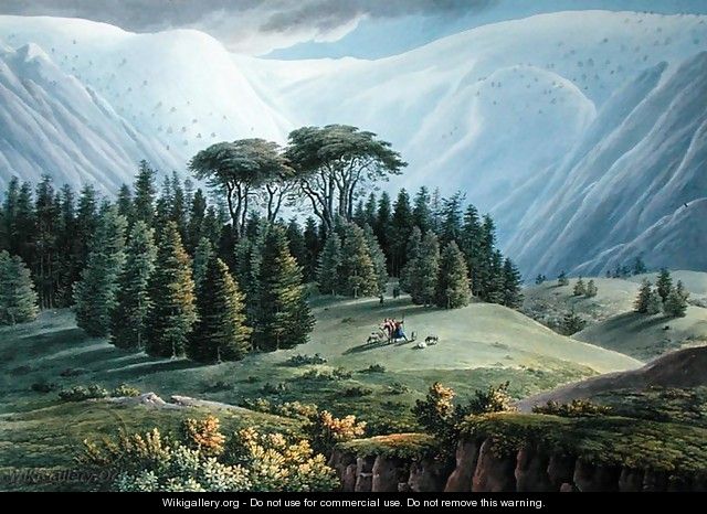 View of the Cedar Forests of Lebanon seen from the Tripoli Road, c.1800 - Louis Francois Cassas