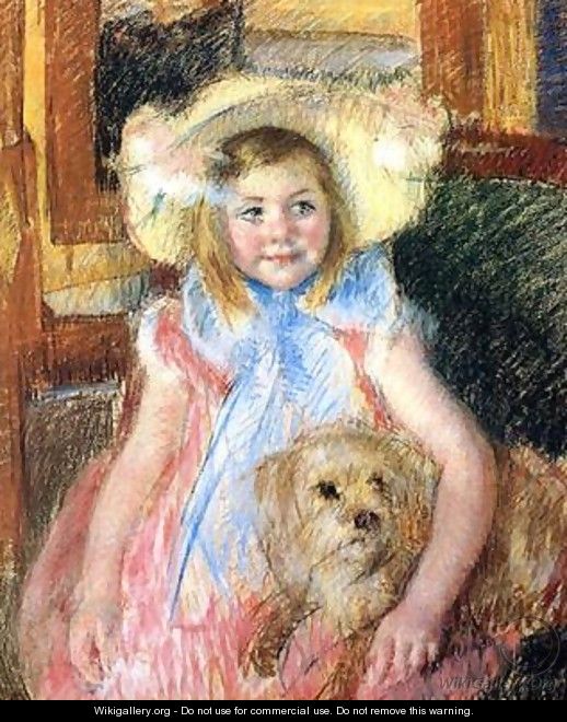 Sara and her Dog, c.1901 - Mary Cassatt