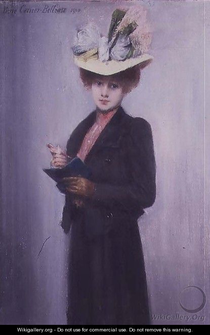 An Elegant Lady with a Blue Notebook, 1900 - Louis Robert Carrier-Belleuse