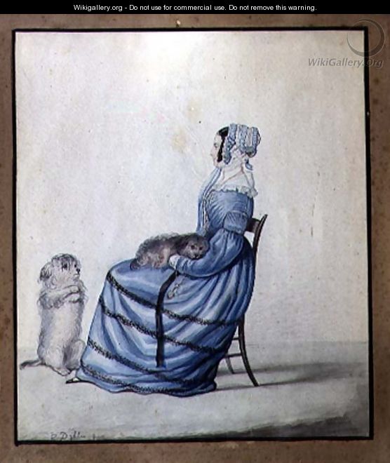 Portrait of Marianne Cartwright with her Pet Dogs - Lili Cartwright