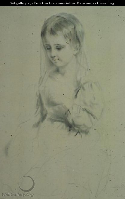 Portrait Study of a young girl - Margaret Sarah Carpenter