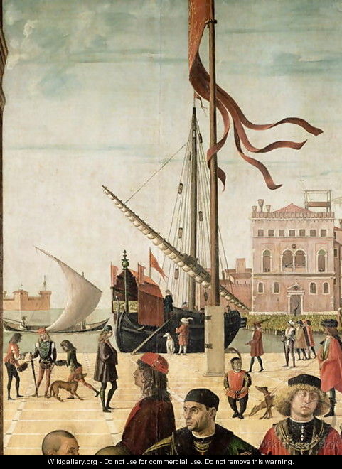 The Arrival of the English Ambassadors at the Court of Brittany, from the Legend of Saint Ursula (detail - Vittore Carpaccio
