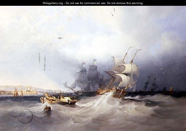 A Dutch Brig on a Port Reach and other Shipping off an East Coast Harbour - James Wilson Carmichael