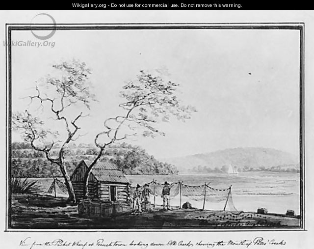 View from the Packet Wharf at Frenchtown looking down Elk Creek - Benjamin Henry Latrobe