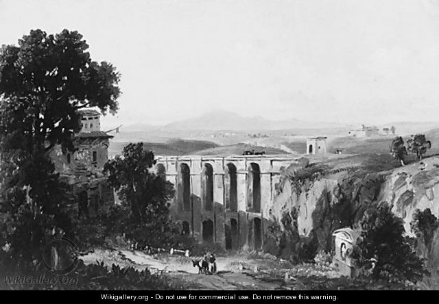 Civita Castellana and Mount Soracte, 1852 - Russell Smith