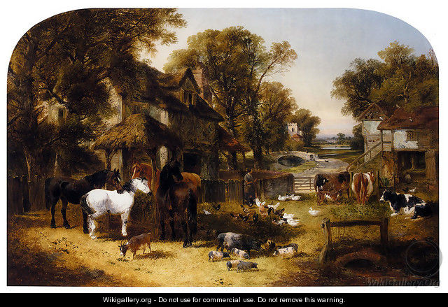An English Farmyard Idyll - John Frederick Herring, Jnr.