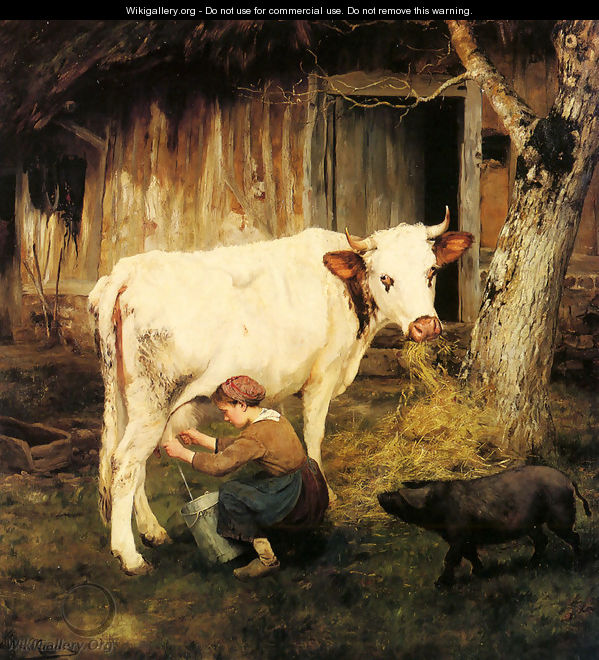The Milkmaid - Adolphe Charles Marais