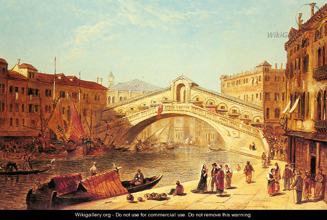 A View of the Rialto Bridge, Venice - James Holland