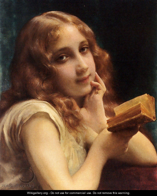 A Little Girl Reading - Etienne Adolphe Piot