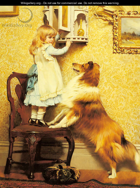 A Little Girl and her Sheltie - Charles Burton Barber
