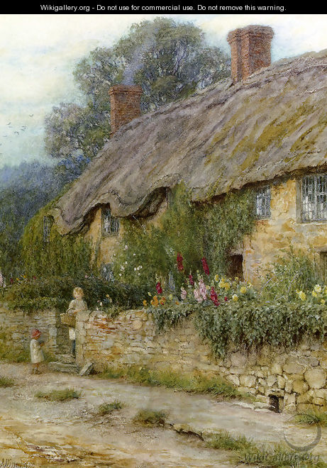 A Mother And Child Entering A Cottage - Helen Mary Elizabeth Allingham, R.W.S.