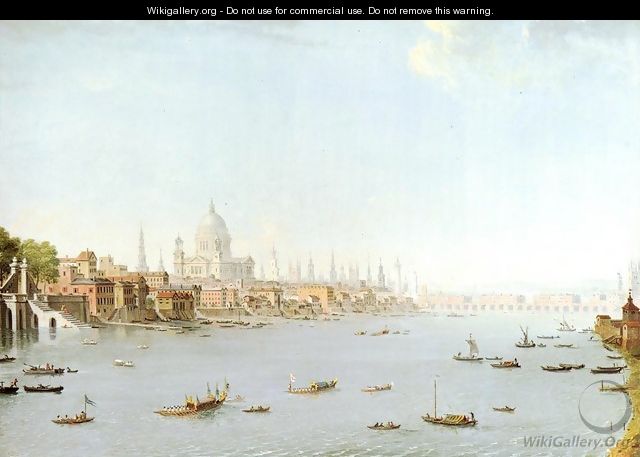 The Thames Looking Towards The City - Antonio Joli