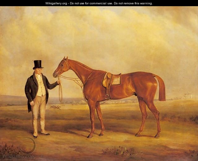 A Gentleman Holding Dangerous, the Winner of the 1833 Derby - John Ferneley, Snr.