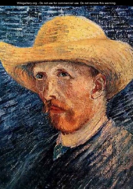 Self Portrait With Straw Hat II - Vincent Van Gogh